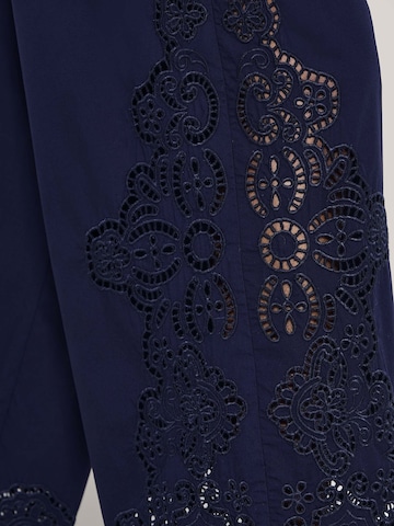 Wide Leg Pantalon à pince MADELEINE en bleu