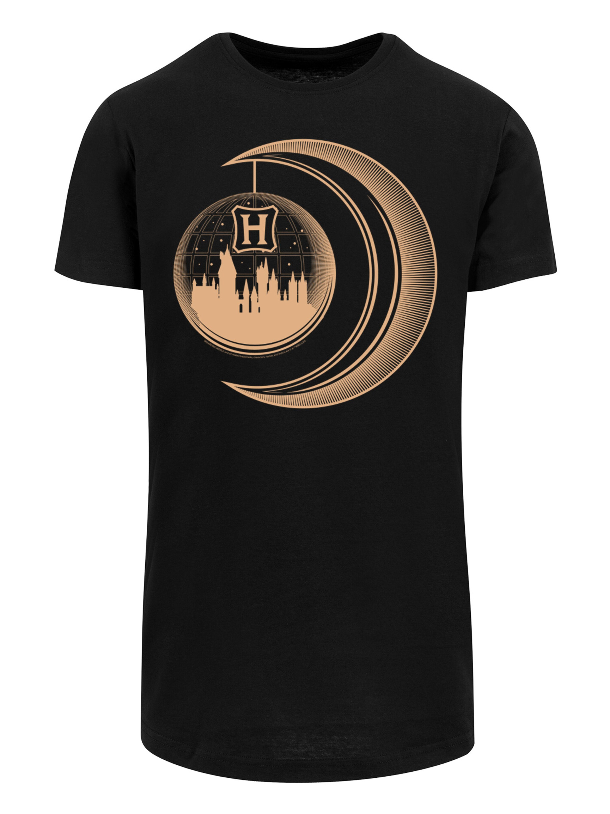 T-Shirt 'Harry Potter Hogwarts Moon' F4NT4STIC en noir : devant