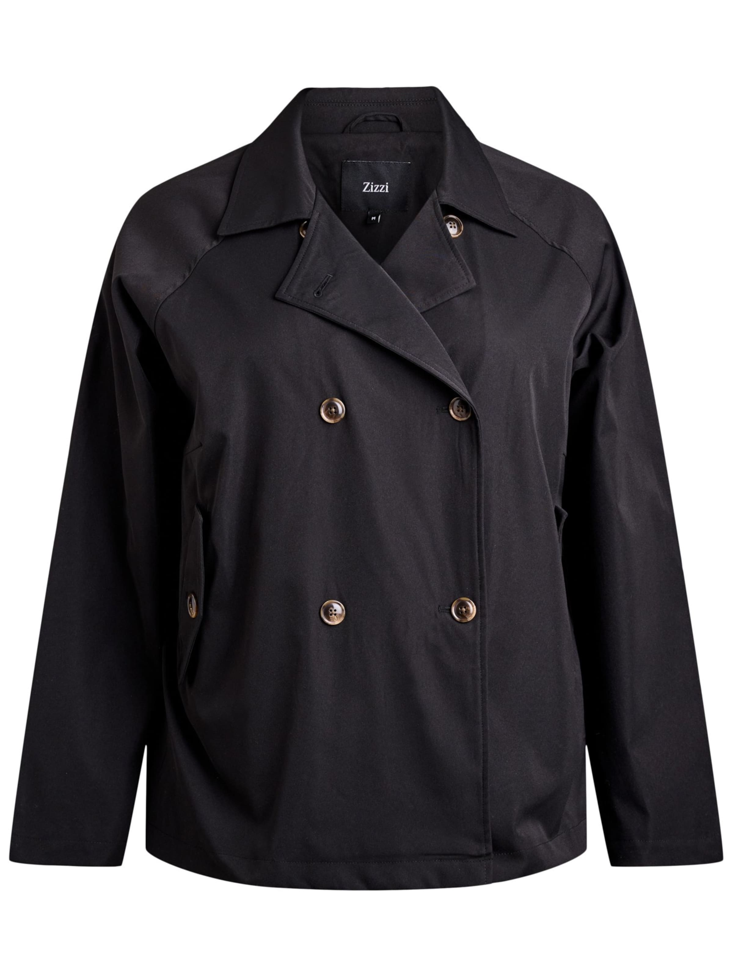 Cappotto di mezza stagione di Zizzi in nero: frontale