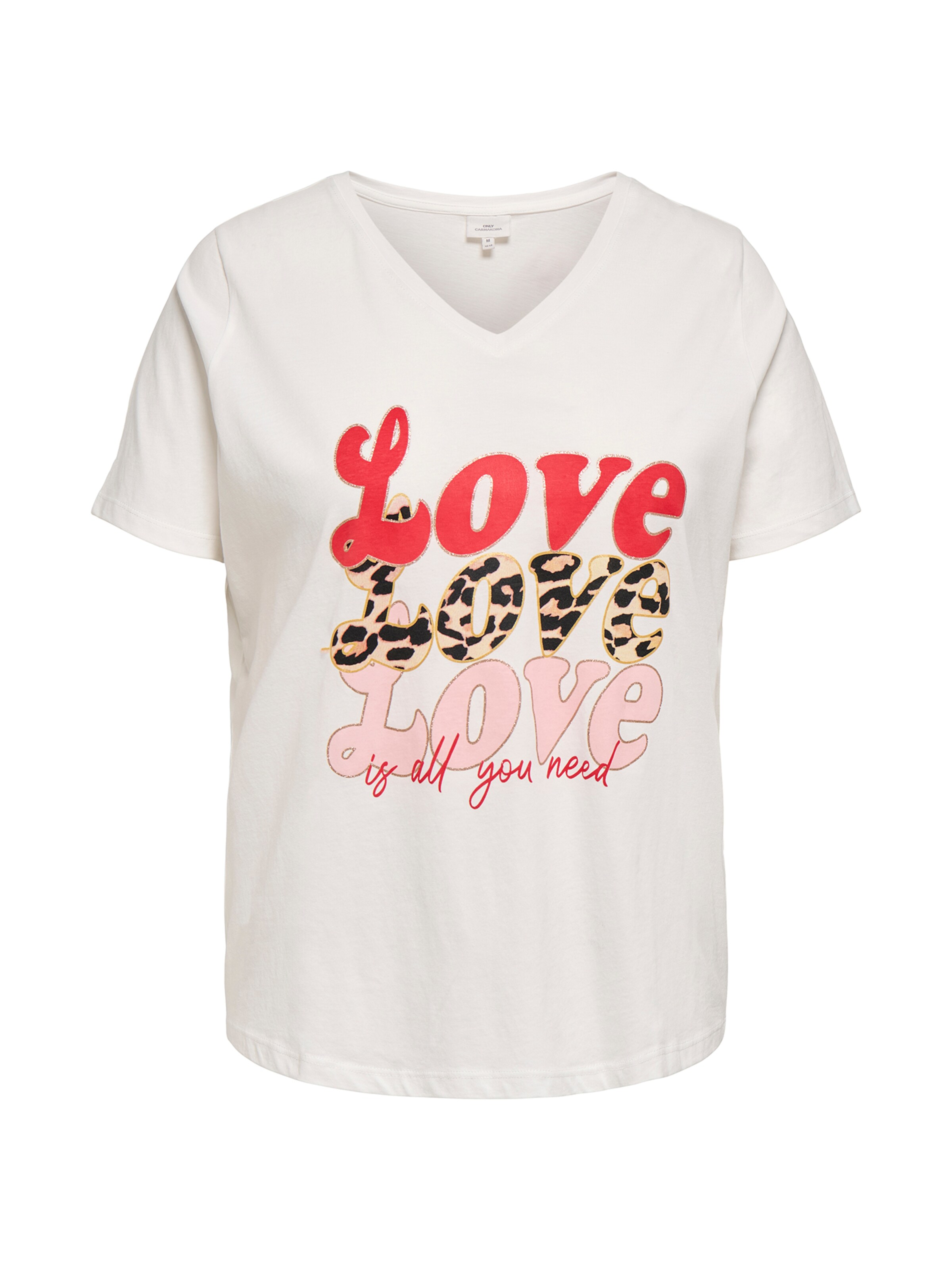 ONLY Carmakoma T-shirt 'CARMAEBELL' i vit: framsida