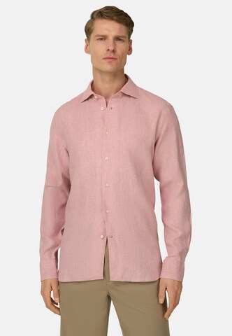 Coupe regular Chemise Boggi Milano en rose : devant