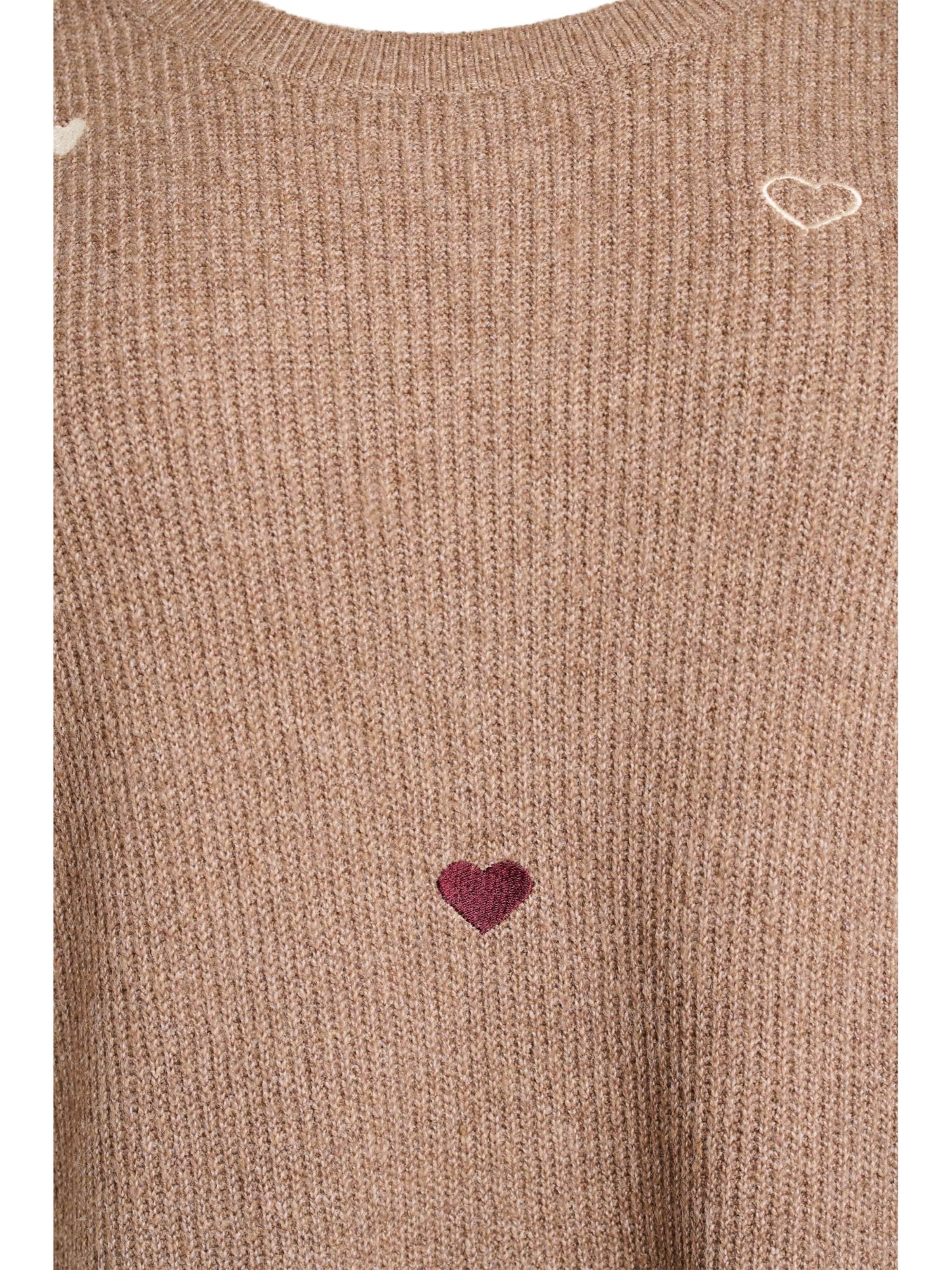 Zizzi Sweater 'Sunny Heart' in Brown