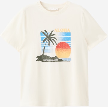 MANGO Tričko 'ILUSTRA' – béžová: přední strana