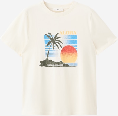MANGO Paita 'ILUSTRA' koossa L värissä vaaleabeige / taivaansininen / sitruuna / tummanvihreä, Tuotenäkymä