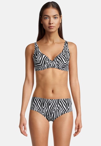 BECO the world of aquasports Bustier Bikini 'Zebra Vibes' in Schwarz: Vorderseite