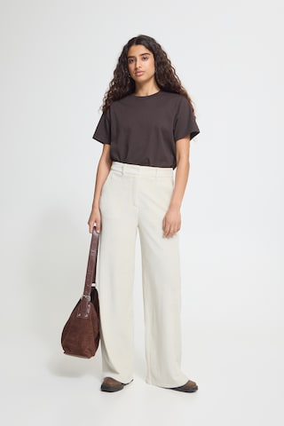 ICHI Wide leg Pants 'TAMARY' in Beige