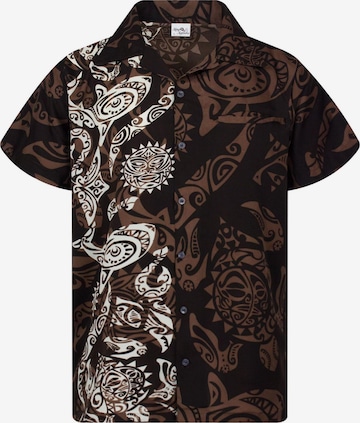 King Kameha Shirt 'Maori Wedding' in Bruin: voorkant