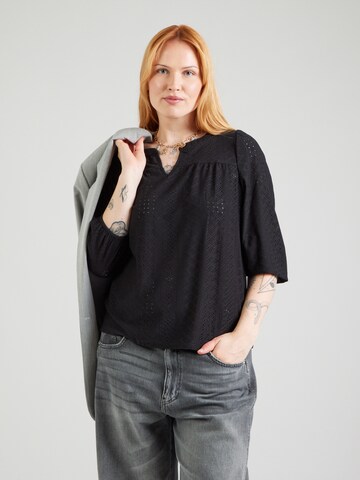 Camicia da donna 'CARSANDRA' di ONLY Carmakoma in nero: frontale
