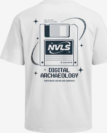 Neverless Shirt 'Digital Archaeology' in Weiß: Vorderseite