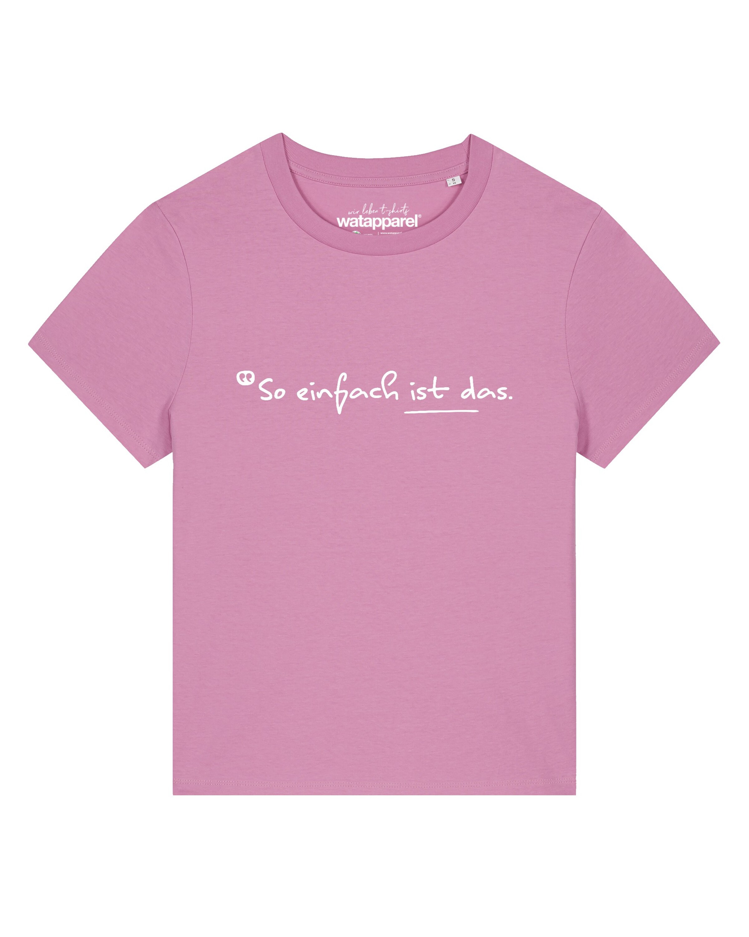 Maglietta 'So einfach ist das' di Watapparel in rosa: frontale