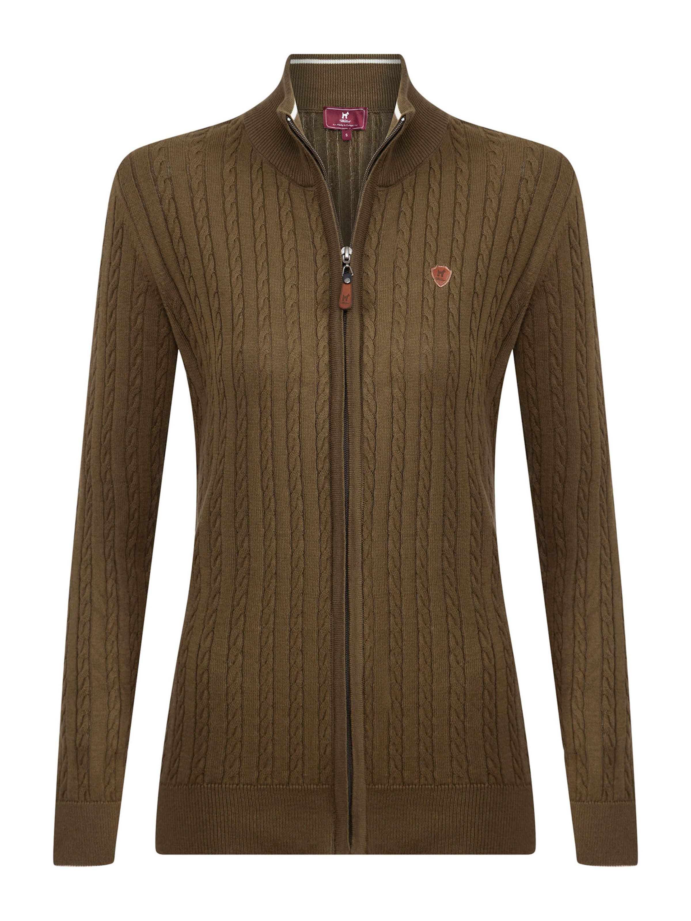 zaļš Williot Adīta jaka: no priekšpuses