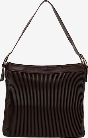 Borsa a spalla di faina in marrone: frontale