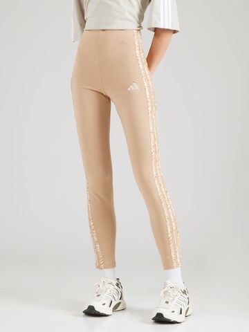 ADIDAS SPORTSWEAR - Skinny Pantalón deportivo en beige: frente
