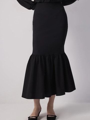 Jupe 'Flounced Crepe Skirt' Touché Privé en noir