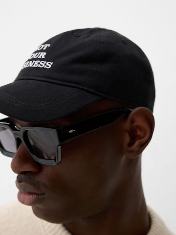 Bershka Cap 'MOOD OF THE DAY' in Black