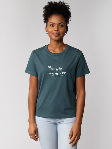 Watapparel T-Shirt 'Es ist wie es ist' in Blau: Vorderseite