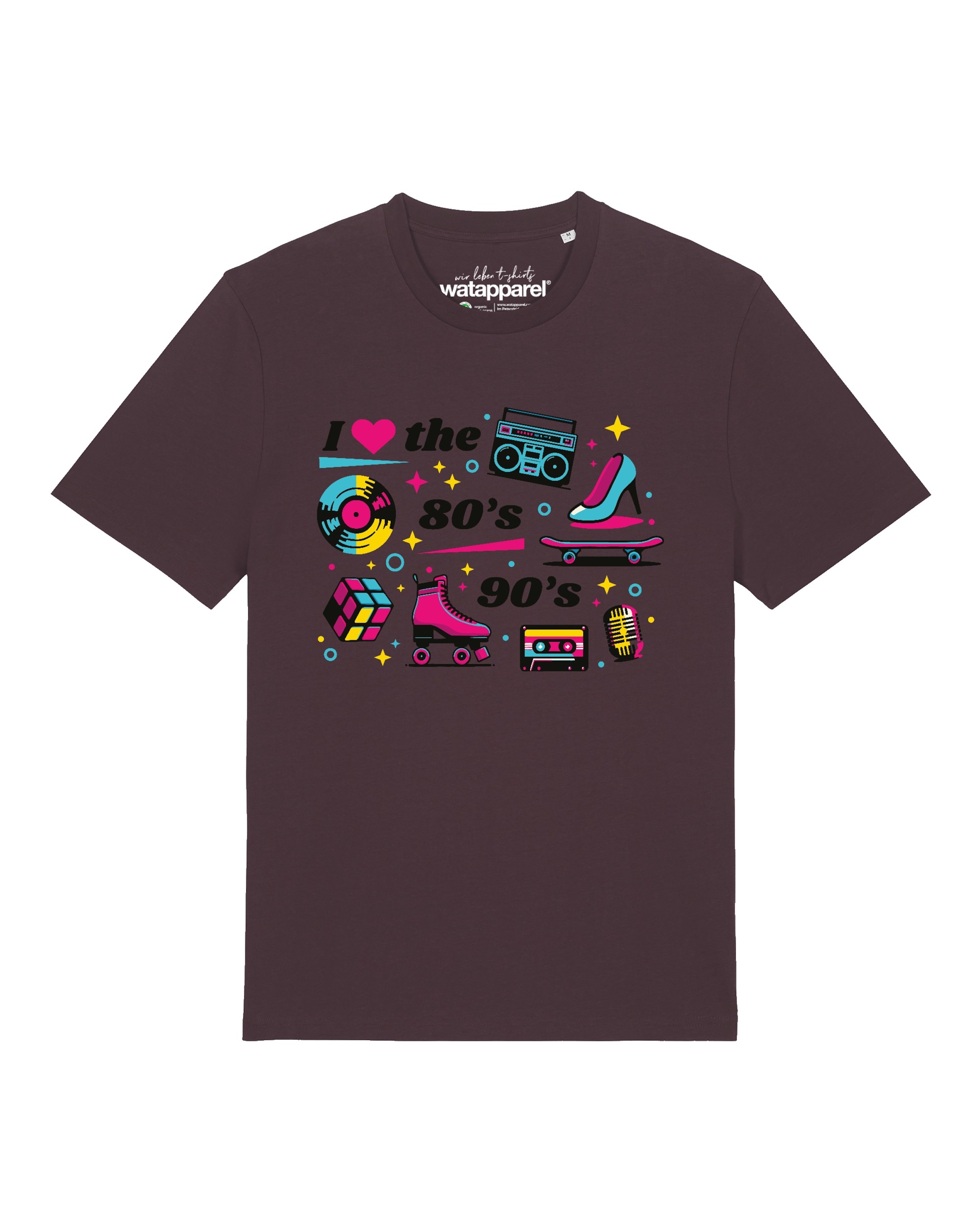 T-Shirt '80s Love' Watapparel en marron : devant