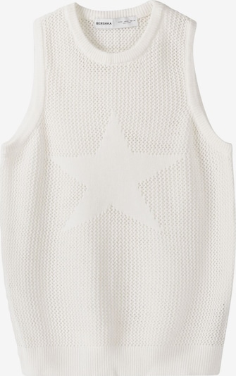 Bershka Sweater Vest in White, Item view
