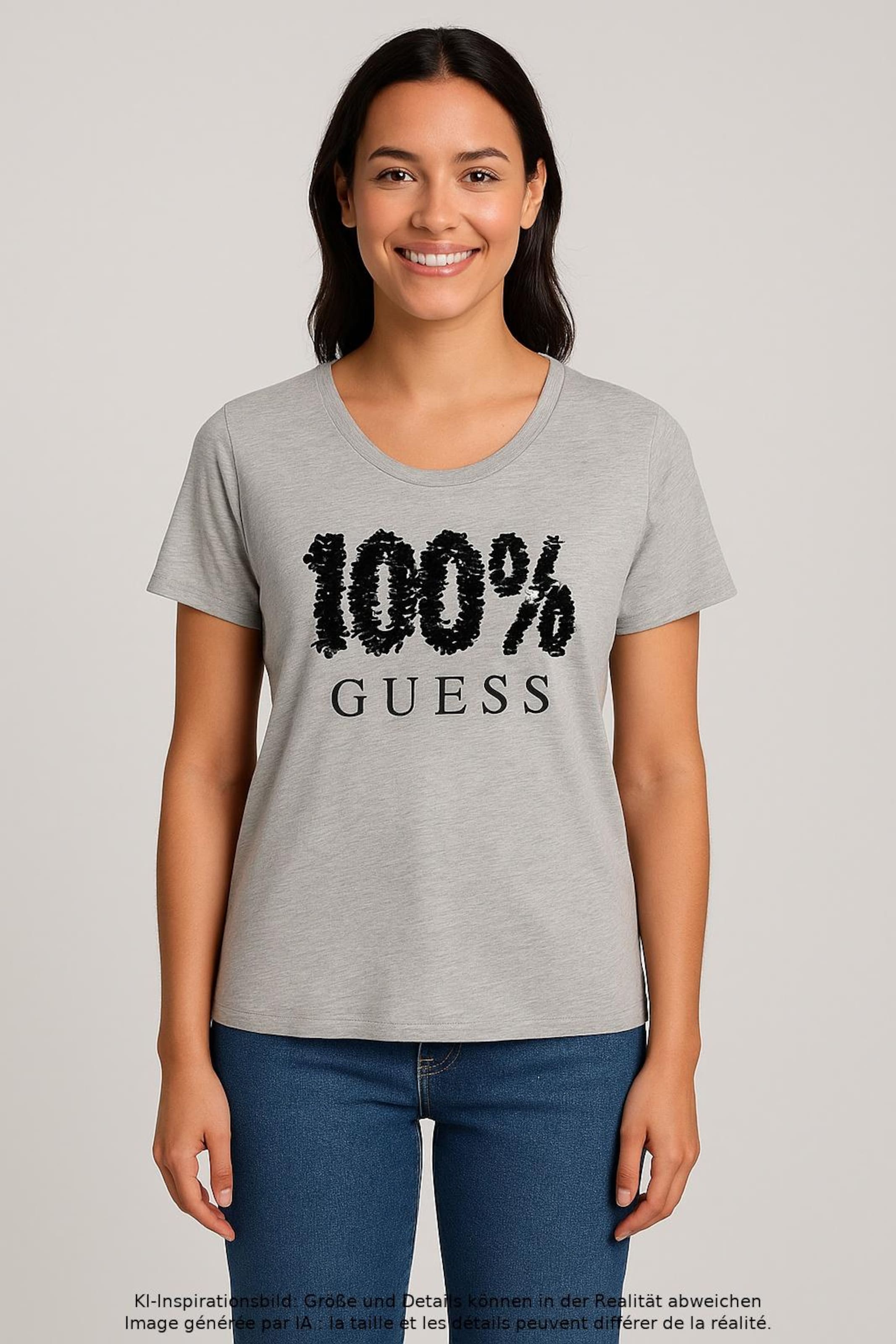 GUESS T-Shirt L in Grau: Vorderseite