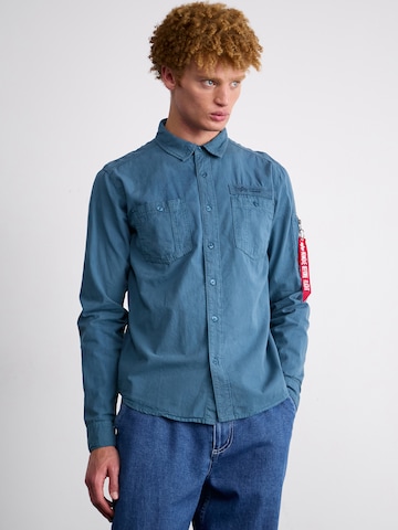Regular fit Camicia 'Air Force' di ALPHA INDUSTRIES in blu: frontale