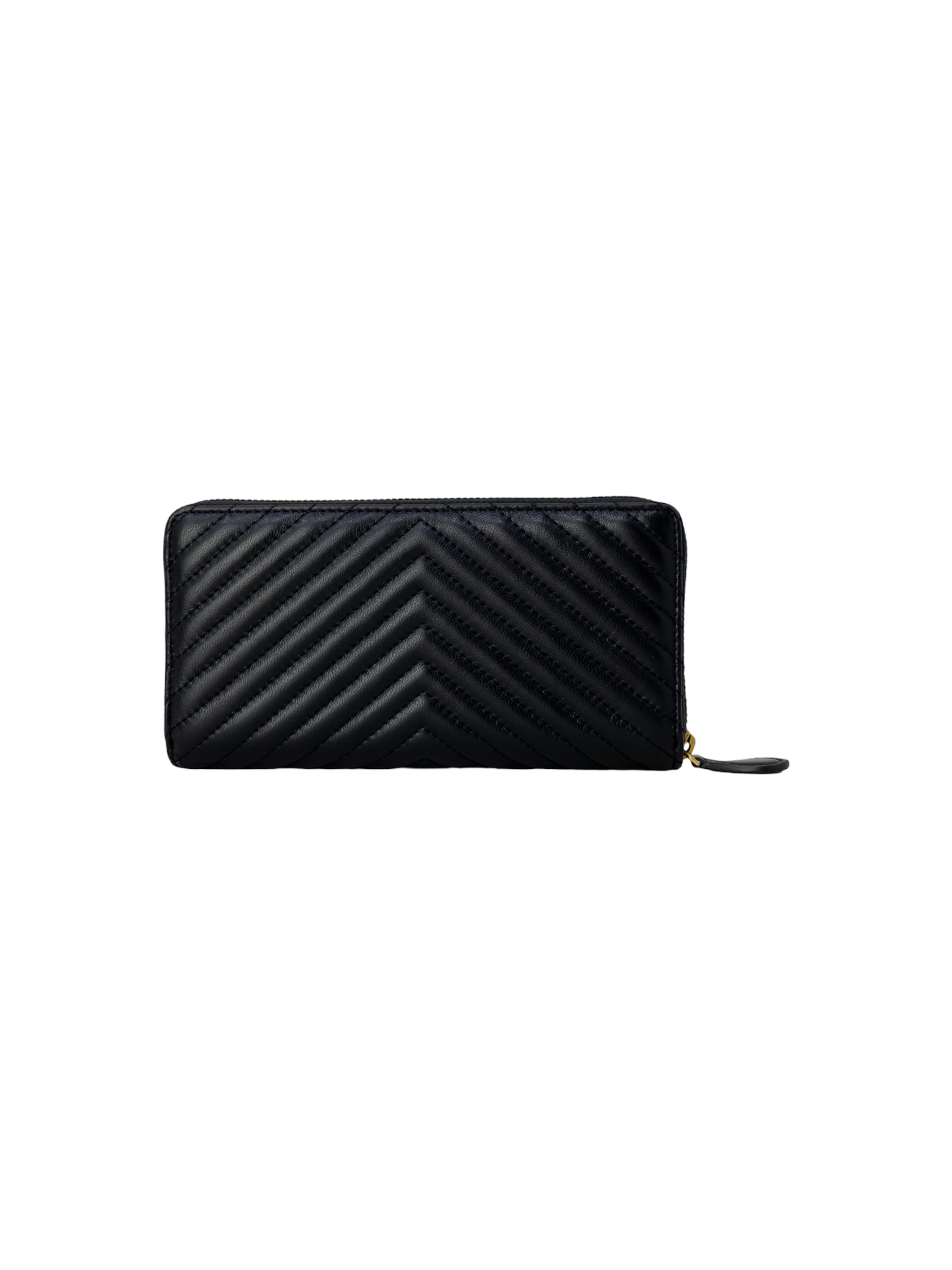 PINKO - Cartera 'RYDER ZIP AROUND SHEEP NAPPA CHEVRON 100250 A0GK' en negro