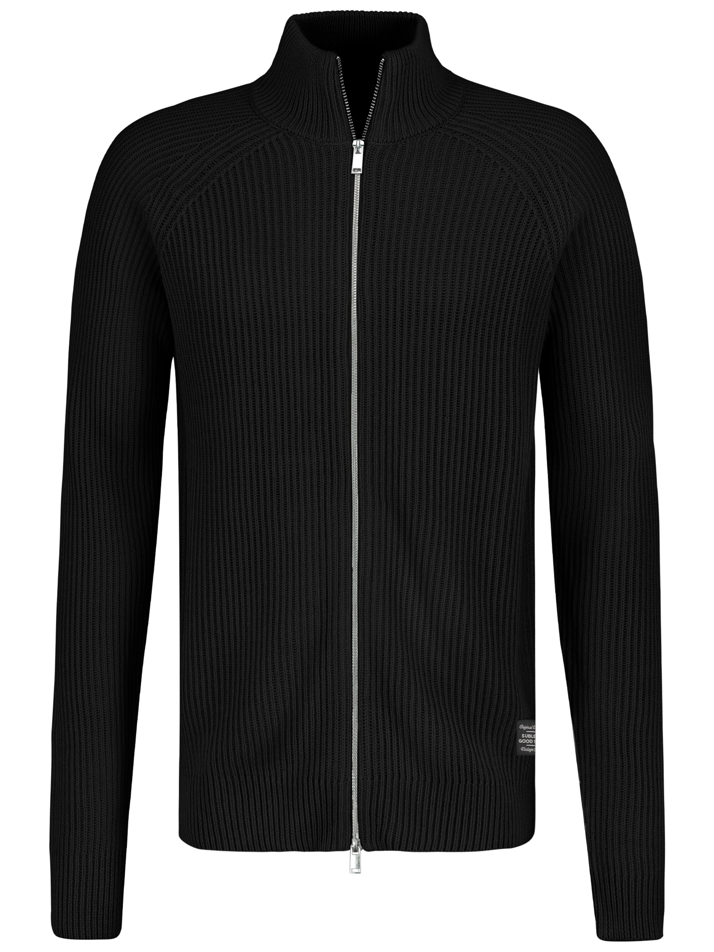 Sublevel Strickjacke in Schwarz: Vorderseite