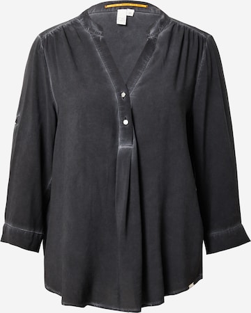 Camicia da donna di QS in nero: frontale