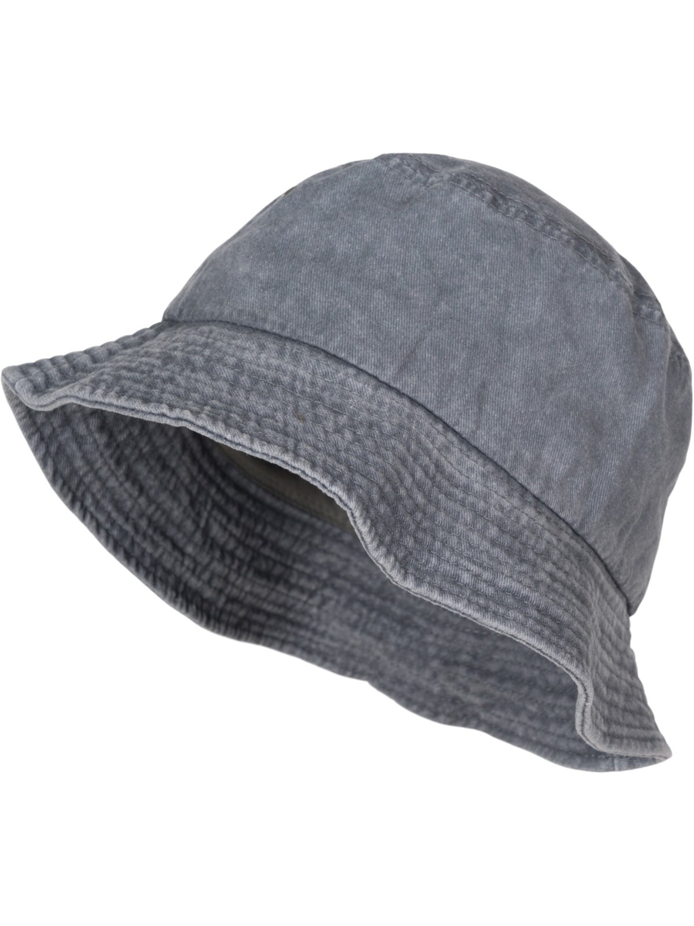 styleBREAKER Hat 'Fischerhut in Washed Optik' in Grey: front
