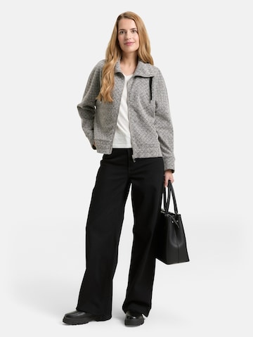 TOM TAILOR Zip-Up Hoodie in Black