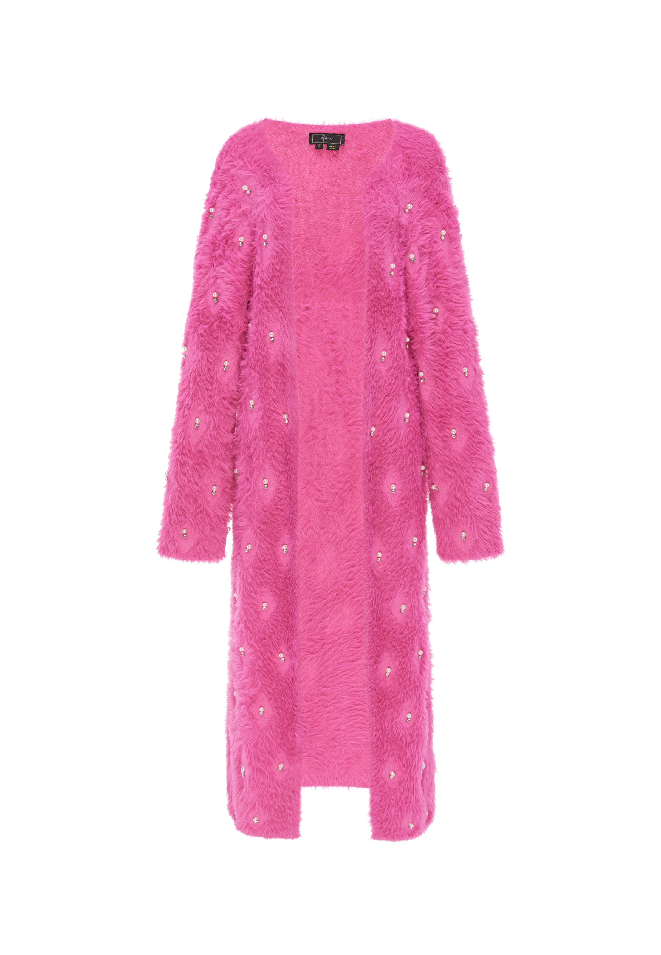 faina Gebreid vest in Roze: voorkant