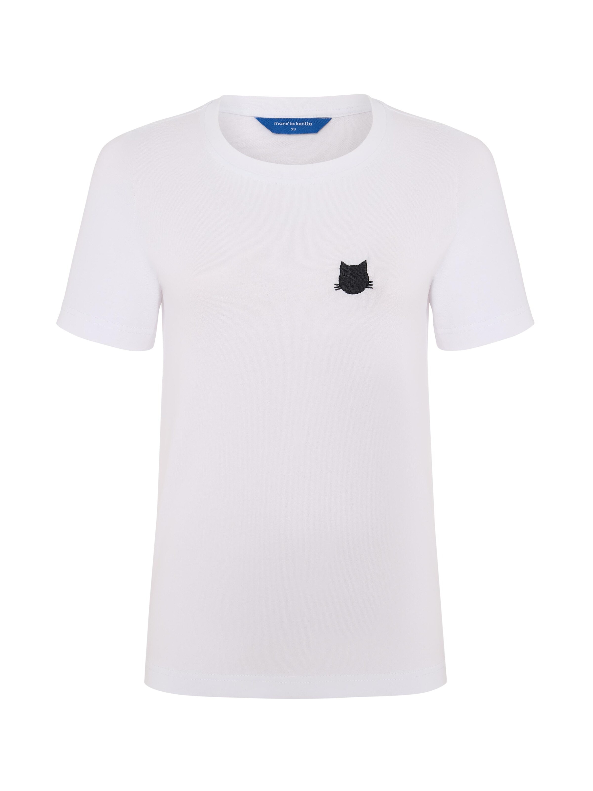 Cat e Lolette Shirt 'Mini Meow Cat'‌‌‌‌‌‌‌‌ in Weiß: Vorderseite
