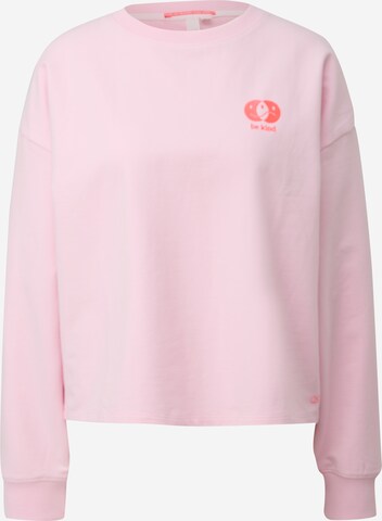 Sweat-shirt QS en rose : devant