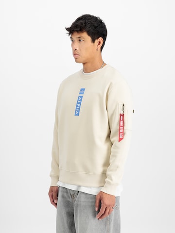 ALPHA INDUSTRIES Μπλούζα φούτερ σε μπεζ: μπροστά