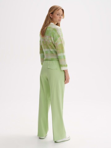 OPUS Wide leg Trousers with creases 'Moliti' in Green