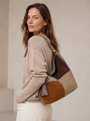 COLLEZIONE ALESSANDRO Shoulder Bag 'Patchwork' in Grey