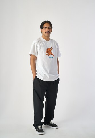 Cleptomanicx T-Shirt 'Tiger Limbs' in Weiß