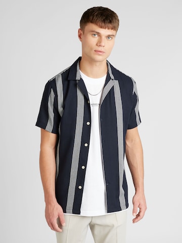 Coupe regular Chemise Lindbergh en bleu : devant