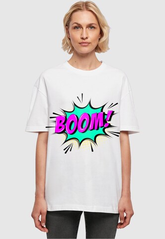 Merchcode T-Shirt 'Boom Comic' in Weiß: predná strana
