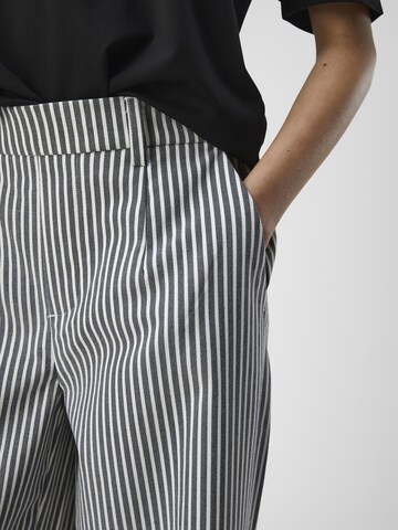 OBJECT Wide leg Pleat-Front Pants 'LISA' in Grey