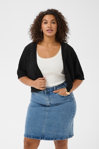 KAFFE CURVE Cardigan 'KCSilje' i sort: forside