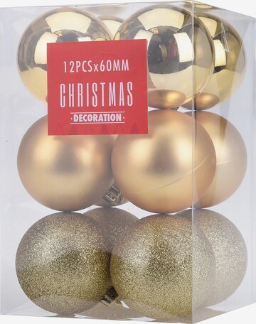 Koopman 12er-Set Weihnachtskugeln in Gold: front