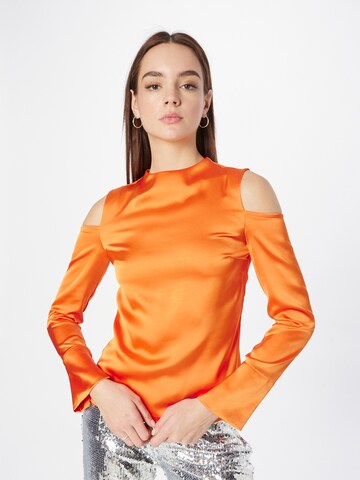 Oval Square Blouse 'Dance' in Orange: front