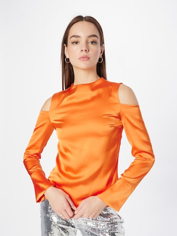 Oval Square Blouse 'Dance' in Orange: front