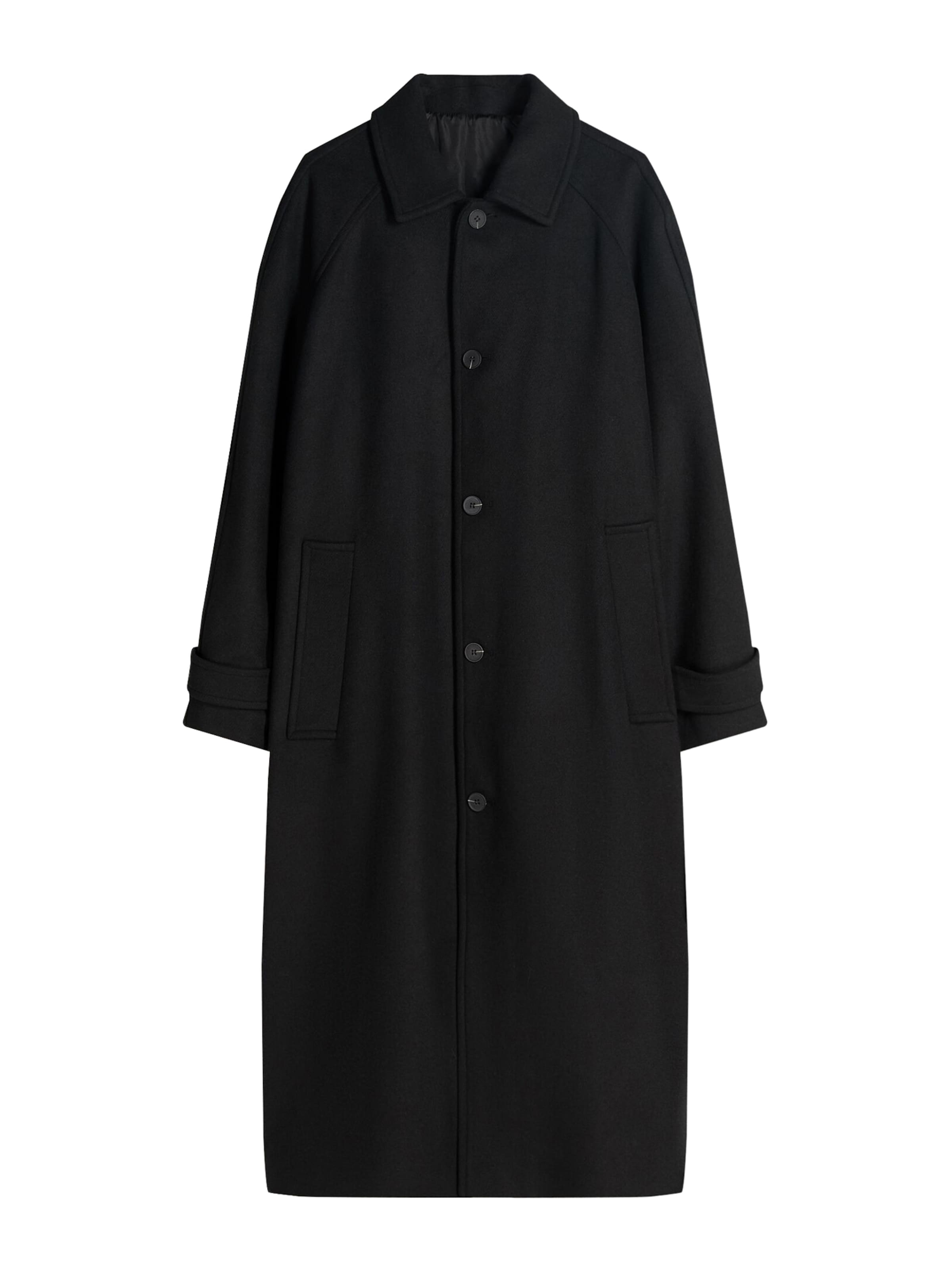 BershkaPrijelazni kaput - crna boja: prednji dio