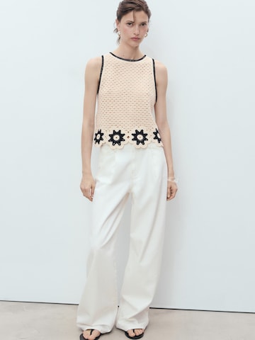 MANGO Top 'FLEUR' in Beige
