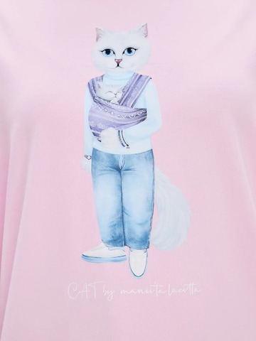 Cat e Lolette Shirts 'Mother Cat with Kitty' i pink