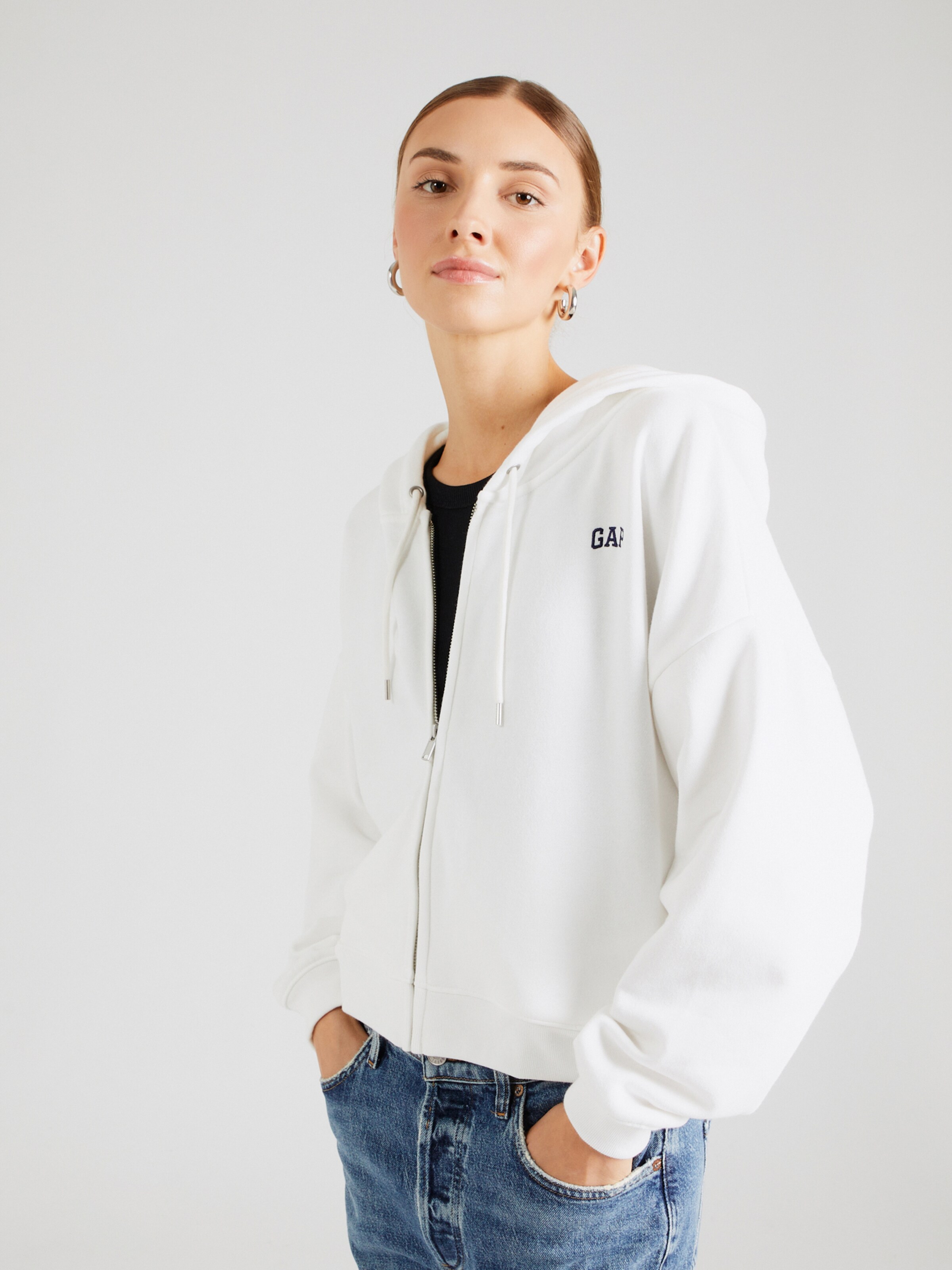 Gap white zip up hoodie sale