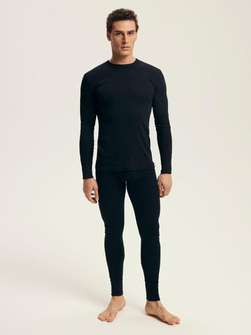 Henderson Shirt 'Baumwoll-Langarmshirt mit Rundhals, BT-104 M' in Zwart