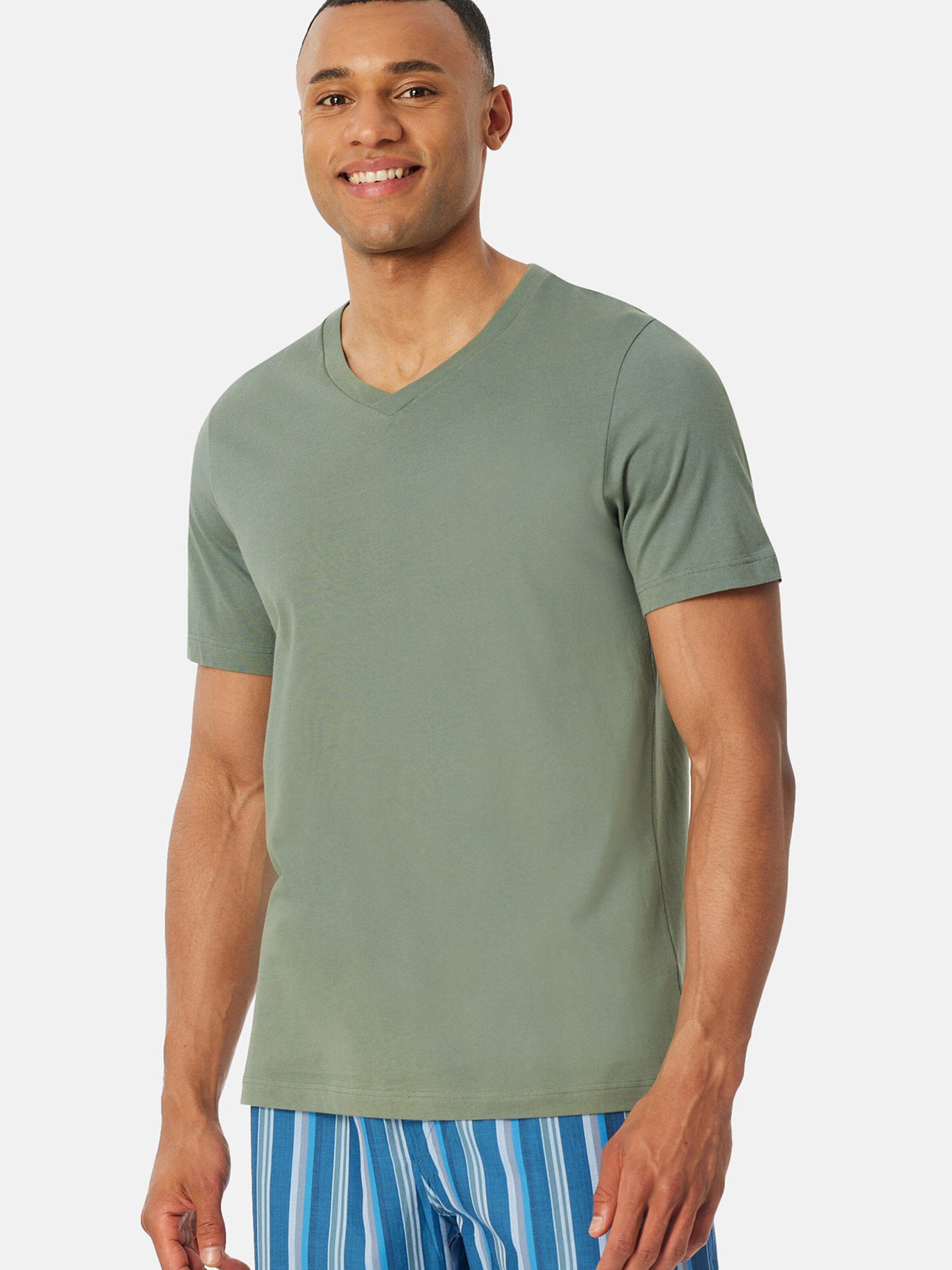 T-Shirt ' T-Shirt - Mix + Relax ' SCHIESSER en vert : devant
