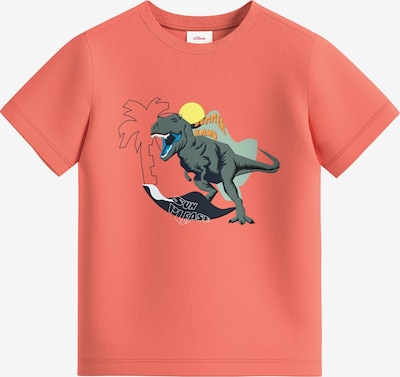 s.Oliver T-Shirt in pastellgelb / dunkelgrau / lachs / weiß, Produktansicht